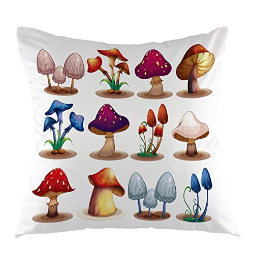 Red Little Mushroom Cotton Linen Throw Pillow Covers Square Home Decorative Cushion Pillowcase 18×18 in Red Little Mushroom Cotton Linen Throw Pillow Covers Square Home Decorative Cushion Pillowcase 18×18 in
